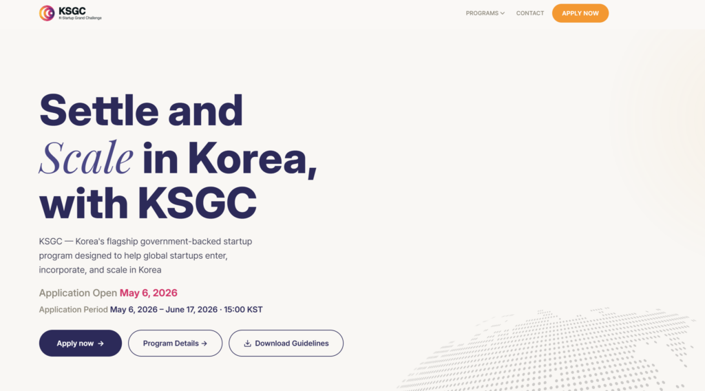 Startup Grants in Korea program ksgc