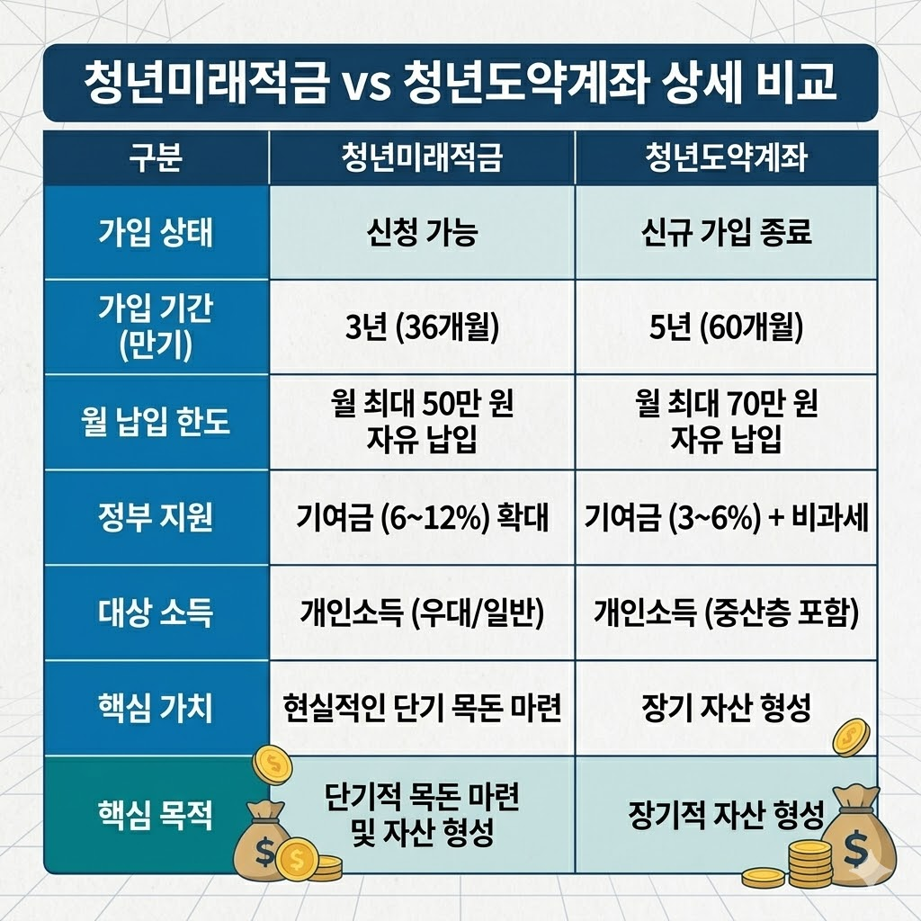 청년미래적금 청년도약계좌 비교