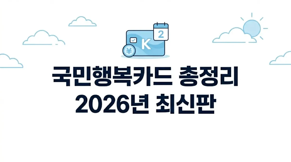 2026 국민행복카드 총정리