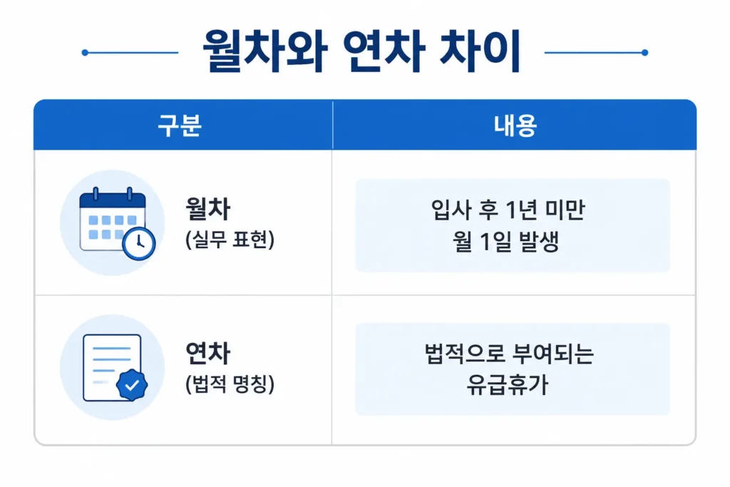 연차수당 계산방법 연차 월차 차이