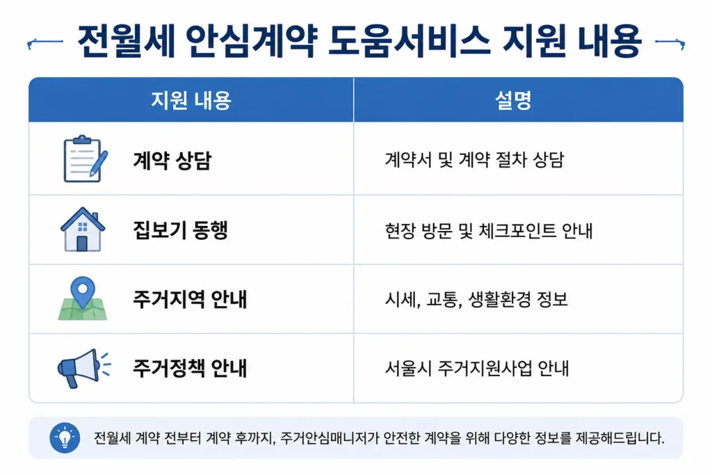 전월세 안심계약 도움서비스 지원 내용